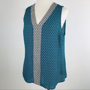 Market & Spruce Jetson V-neck Blouse Teal Green